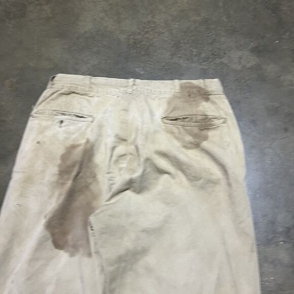 Vintage 50s Tan Sanforized Sail Cloth Cotton Chinos 34x29 - Picture 4 of 5